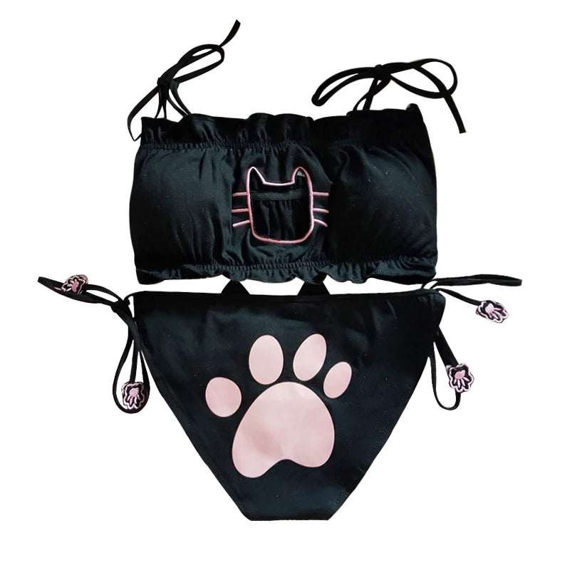 Cute Anime Cat  Bra & Panties