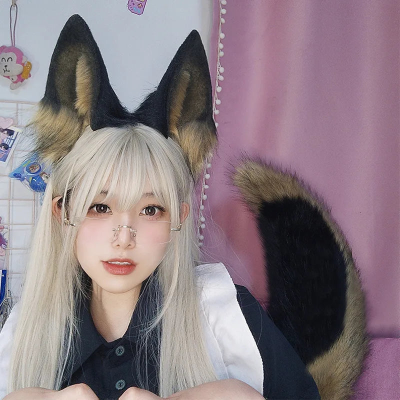 Wolf/Dog Ears Hairband and Tail