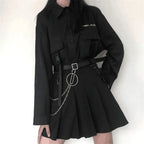 Gothic Pleated Y2k  Skirt