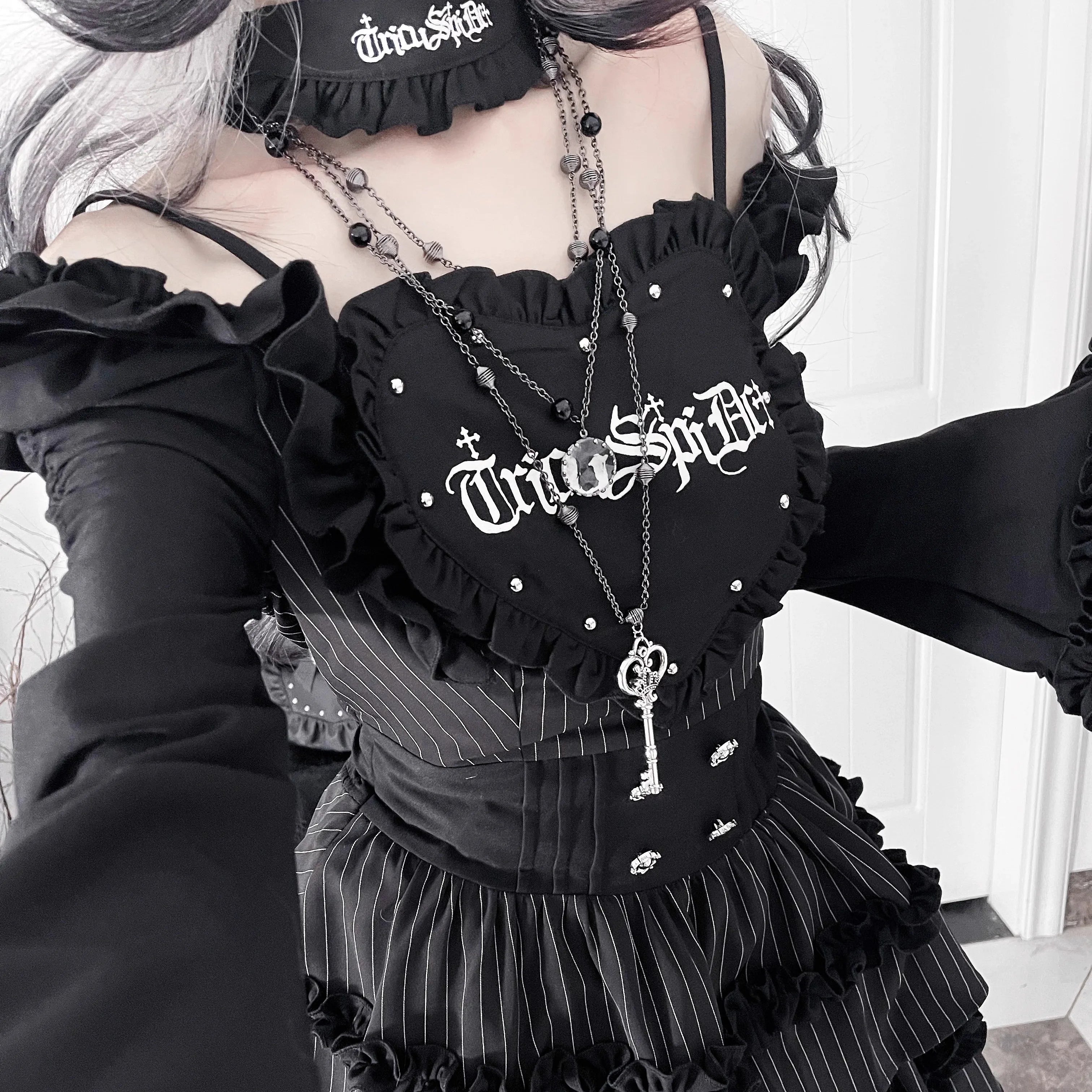 Gothic Dark Subculture Print Short Dress