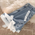 Blue High Waist Denim Shorts