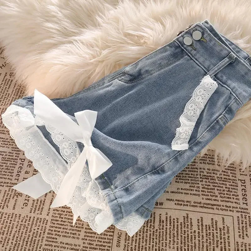 Blue High Waist Denim Shorts