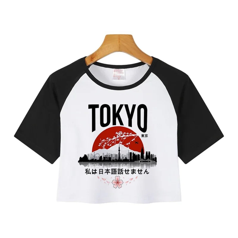 Y2K Casual Crop  Tee Shirt