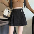 High Waist  Tweed Skirts