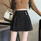 High Waist  Tweed Skirts