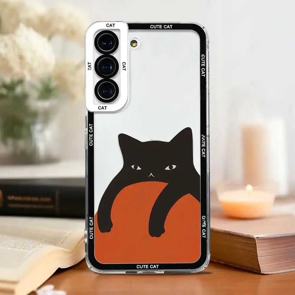 Cut Cartoon Cat Phone Case For Samsung