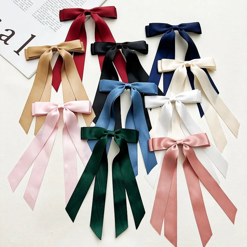 Silky Satin Bow Hair Clips