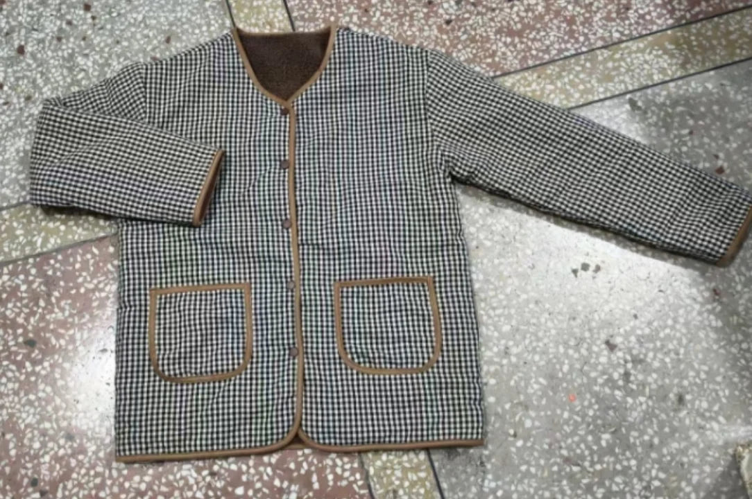 Two Sides Wear Plaid Plush Jacket
