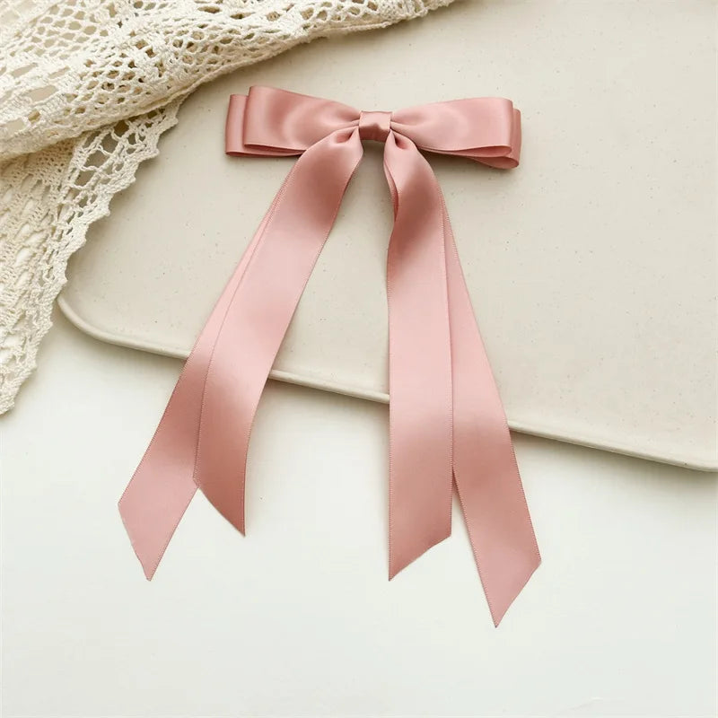 Silky Satin Bow Hair Clips