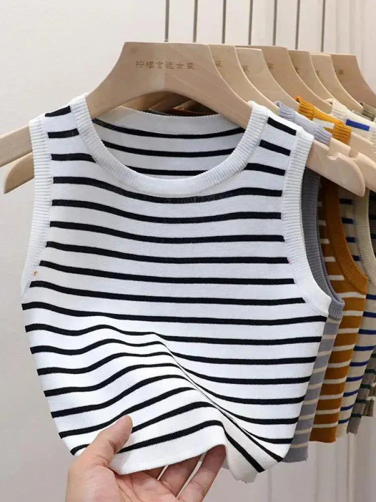 Striped  Crop Tops