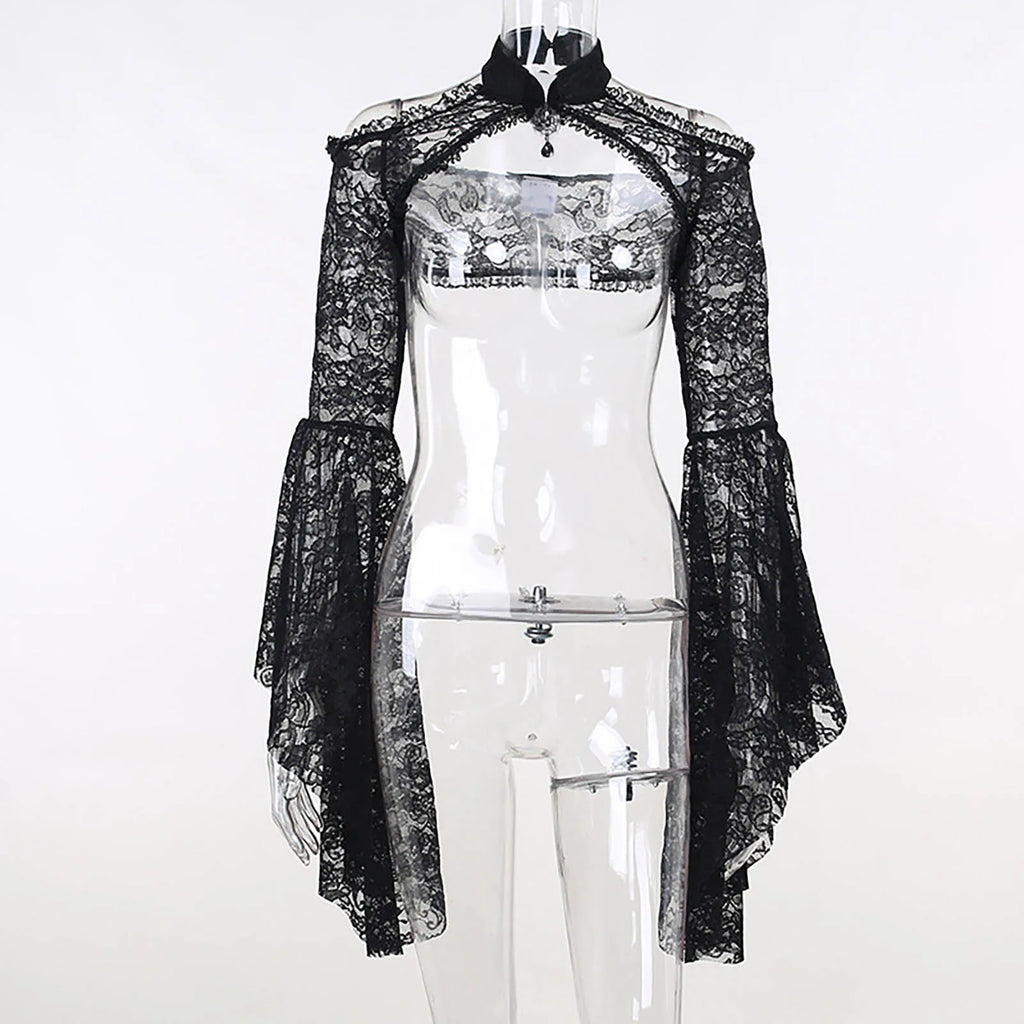 Gothic See-Through Shrug Top
