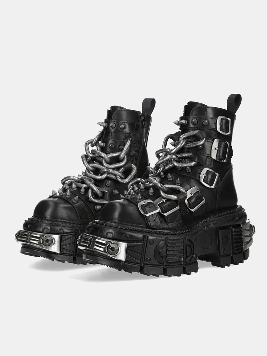 Gothic  Chain Heel Boots
