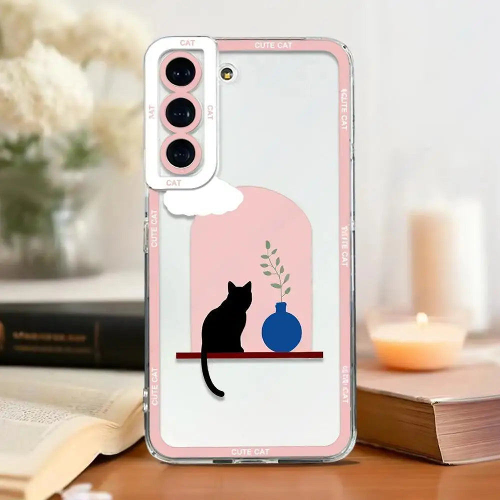 Cut Cartoon Cat Phone Case For Samsung