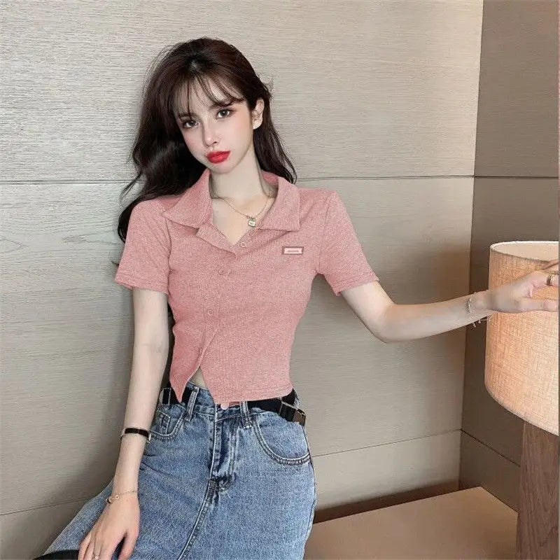 Y2K Polo  Crop Top