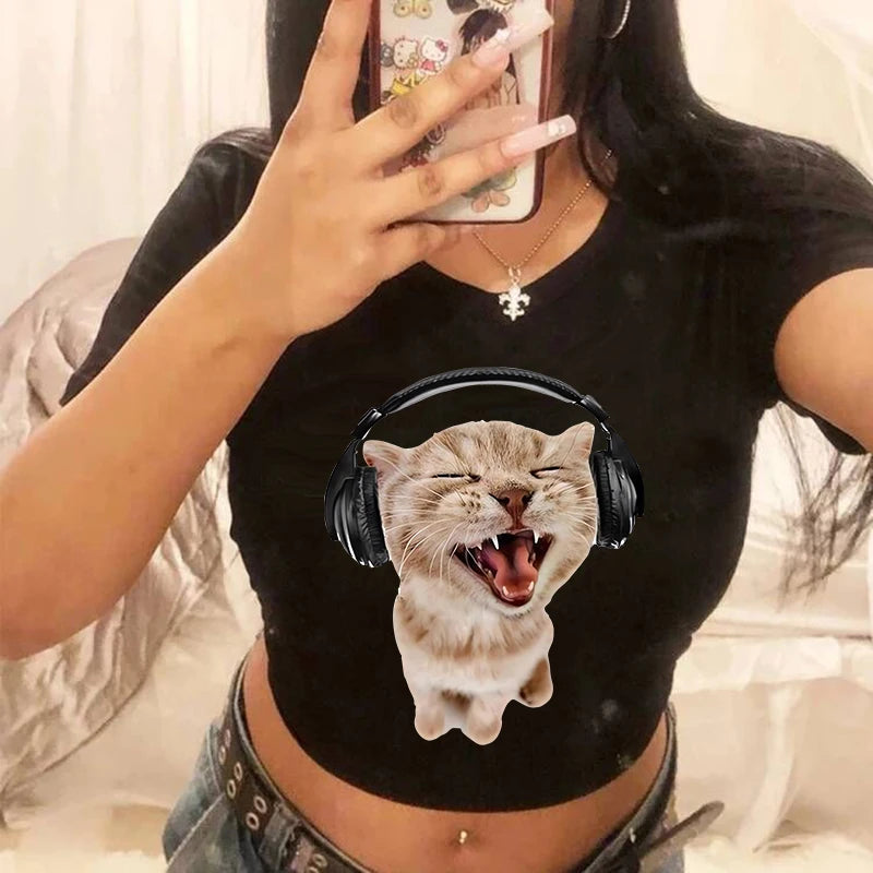 Funny Cat  Crop Top