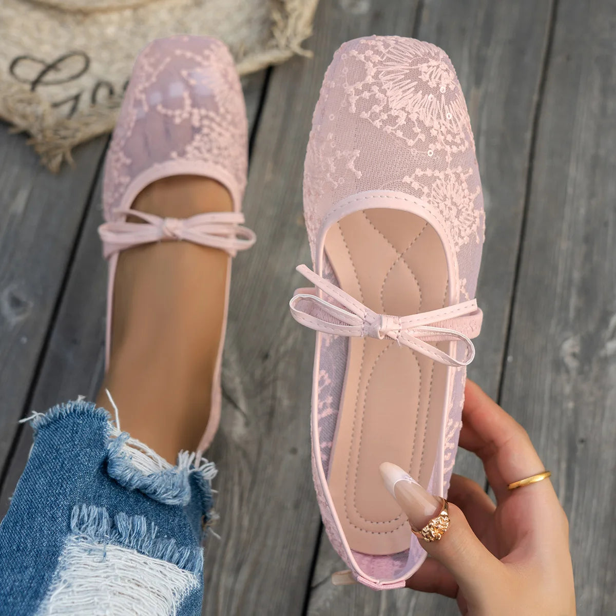 Lace Flower Flat  Shoes
