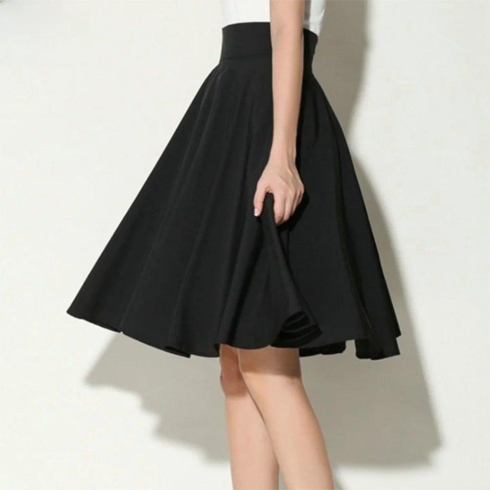 Elegant Solid High Waist Skirt