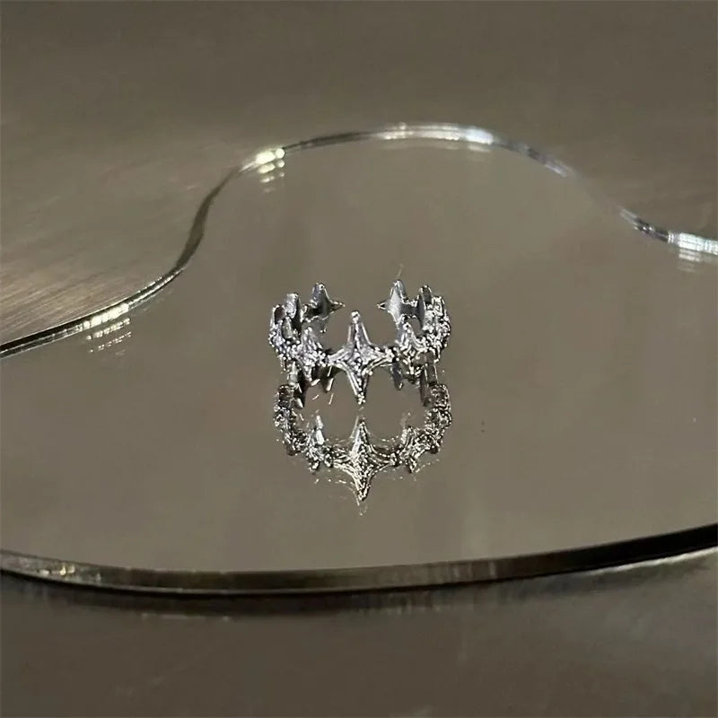 Irregular Cross Star Open Ring