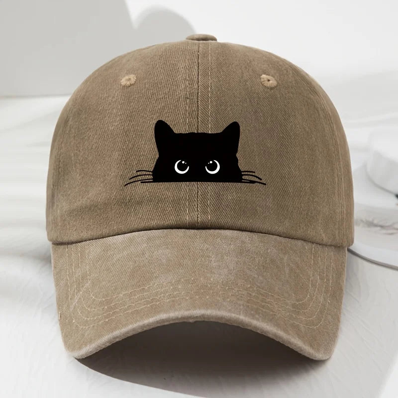 cat printed baseball cap