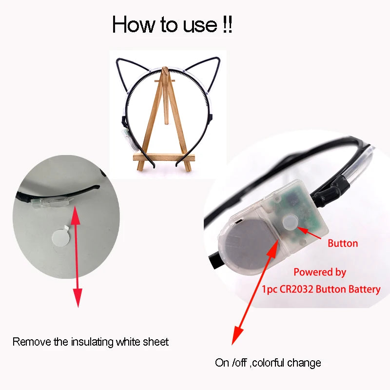 Luminous Cat Ears LED Hair Band