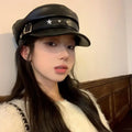 Vintage Rivet Beret  Gothic Cap