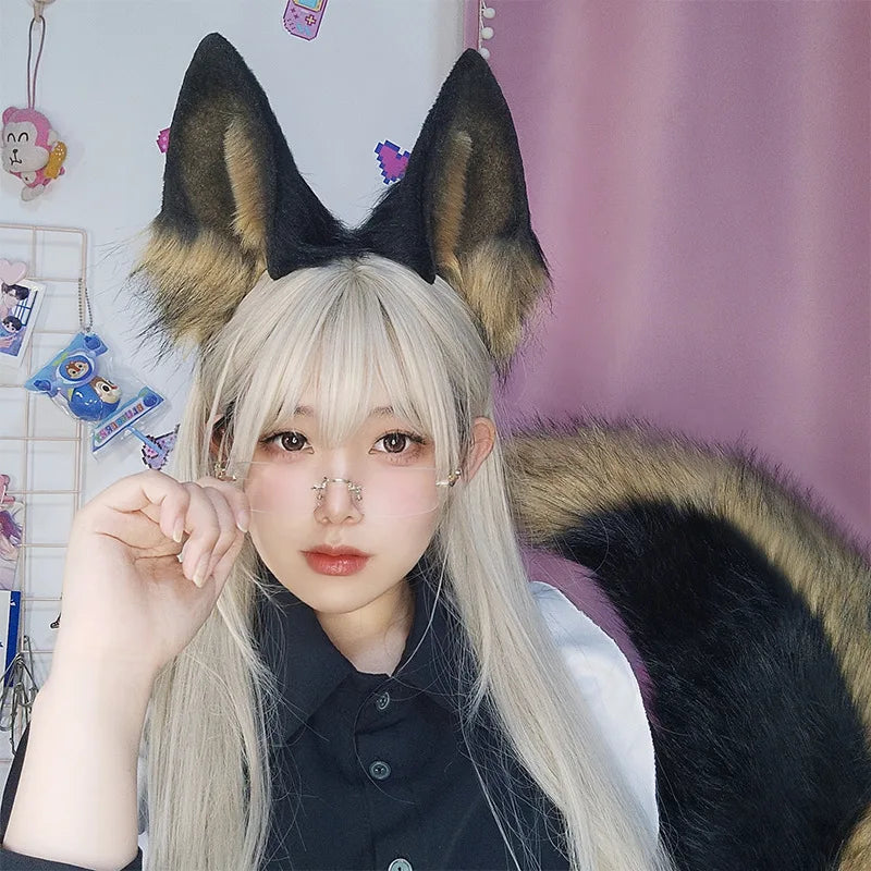 Wolf/Dog Ears Hair Band and Tail