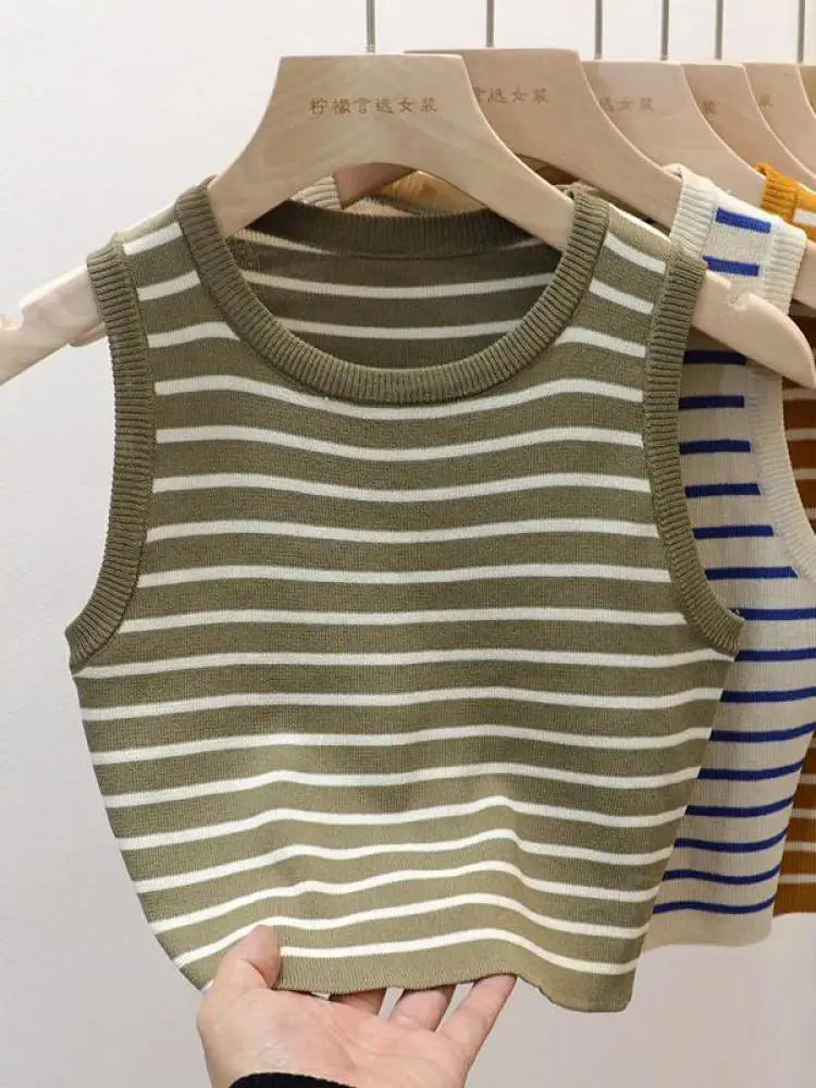 Striped  Crop Tops