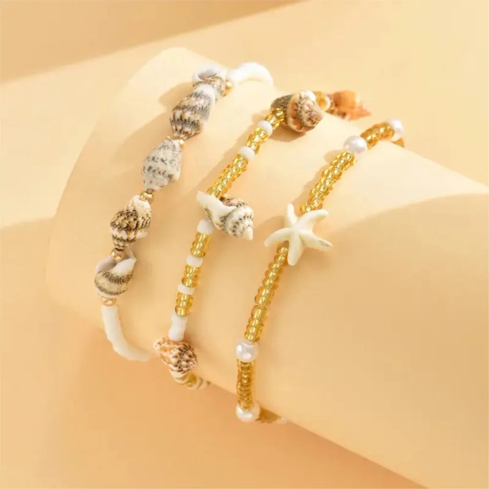 3 Pack Bohemian Layered Anklet