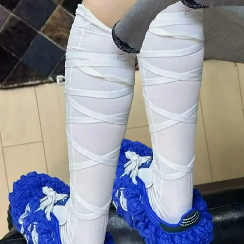 Bowknot Lace-Up Socks