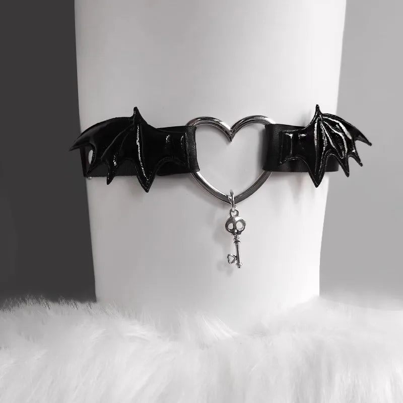 Punk Little Devil Wings Leg Garters
