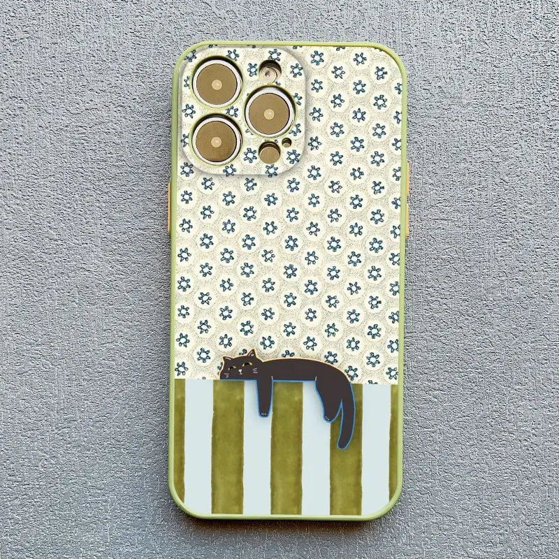Artistic  Cat Striped Pattern Phone Case For iPhone