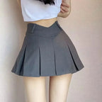 V Waist Casual Pleated Skirts