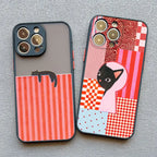 Artistic  Cat Striped Pattern Phone Case For iPhone