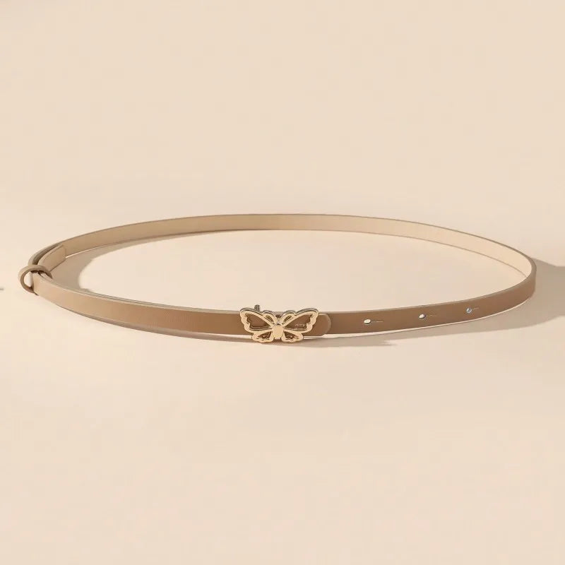 small waist belt with a butterfly buckle