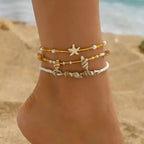 3 Pack Bohemian Layered Anklet
