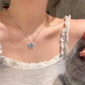 Blue Crystal Butterfly Necklace