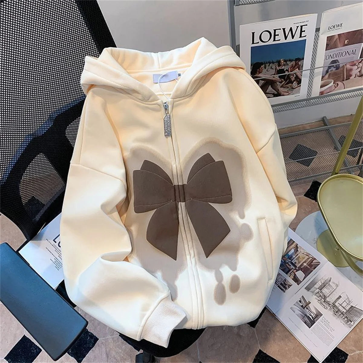 Cute Zipper  Hooded Hoodie/Jacket