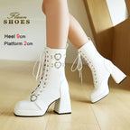 Platform Mid Calf Boots