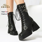 Platform Mid Calf Boots