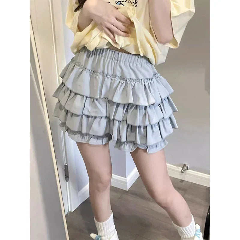 Y2K Sweet Ruffles Mini Skirt