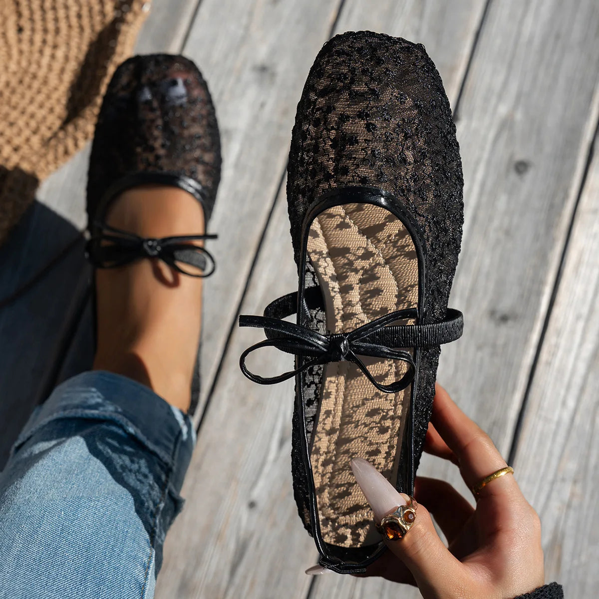 Lace Flower Flat  Shoes