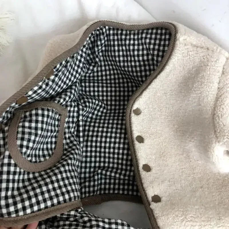 Two Sides Wear Plaid Plush Jacket
