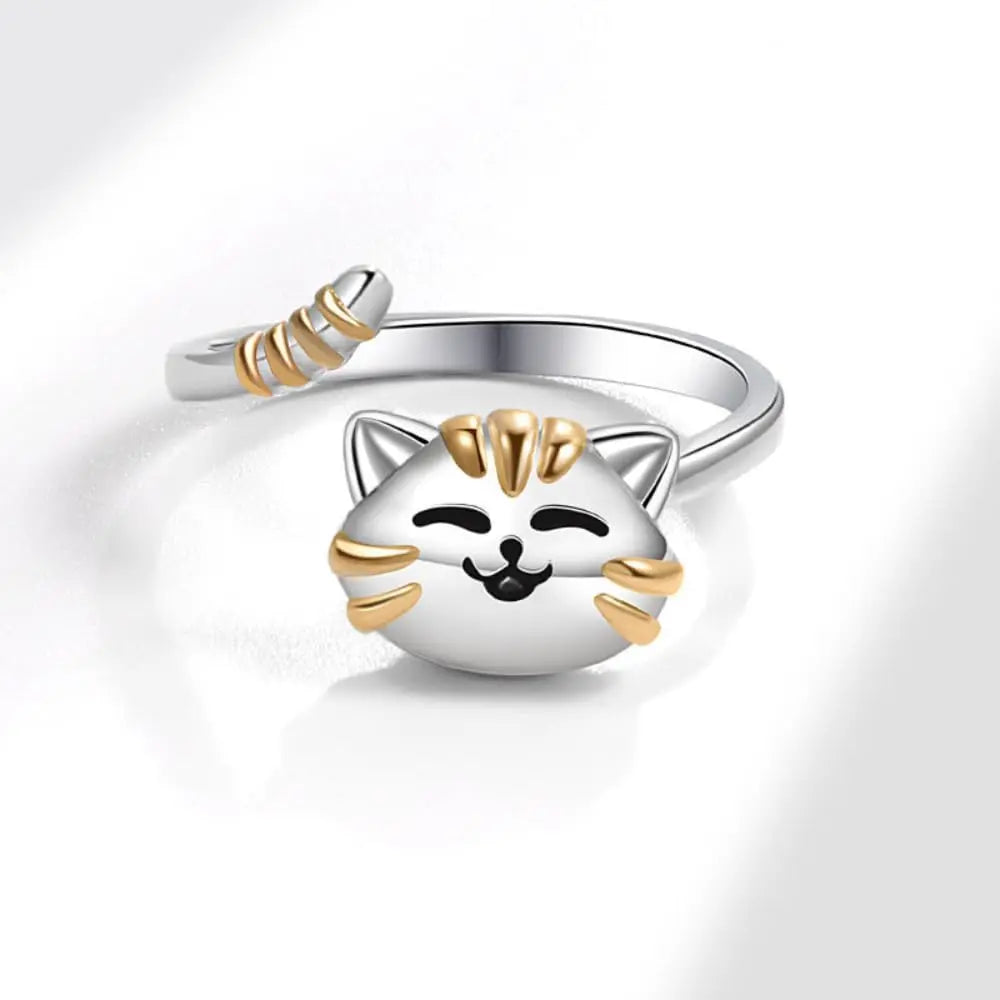 Cute Cartoon Cat Spinning Ring