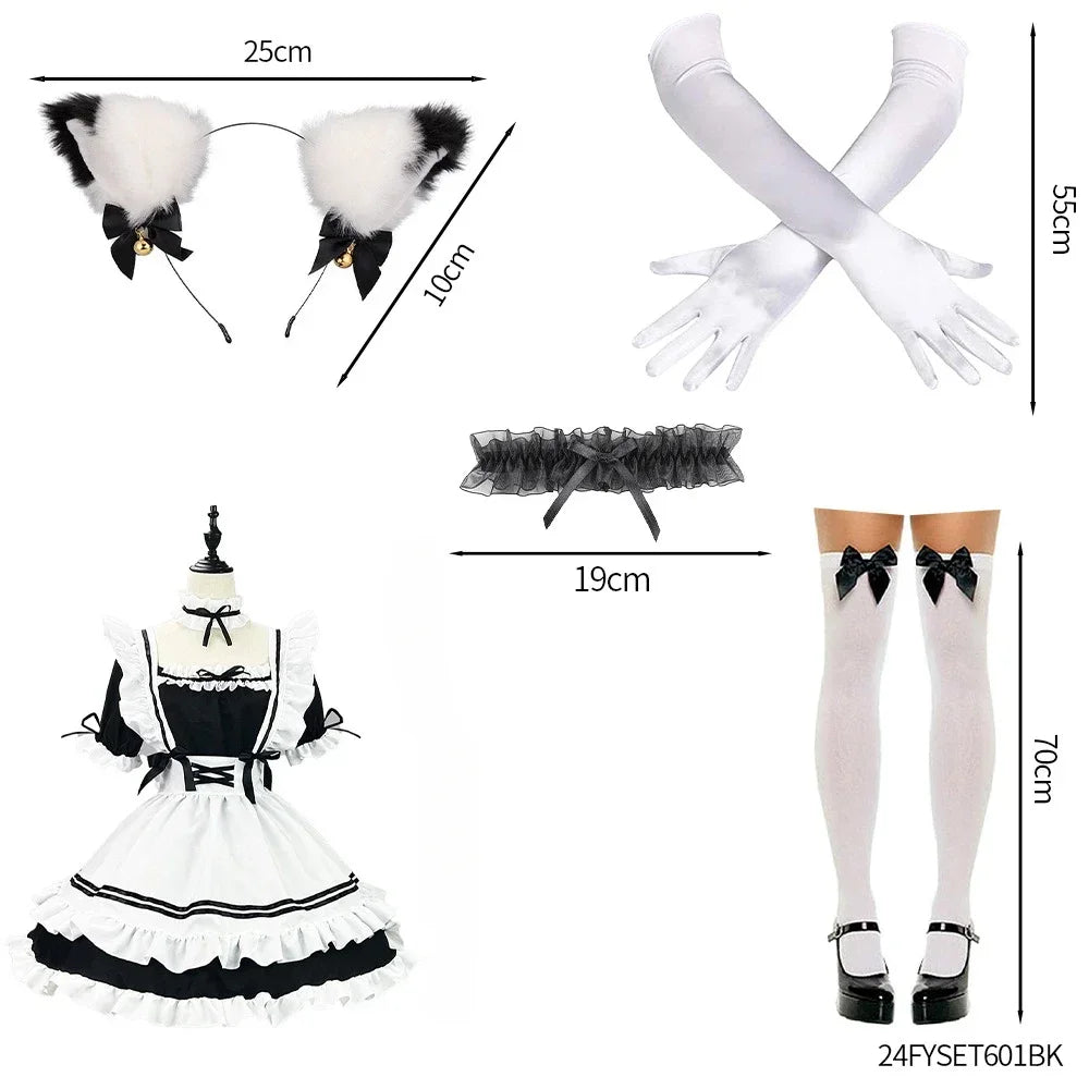Black White Lolita Maid Costume