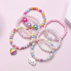 Colorful Acrylic Beaded Bracelet 6-Pack