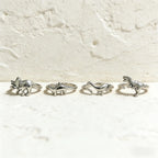 925 silver plated  cute dinosaur ring set