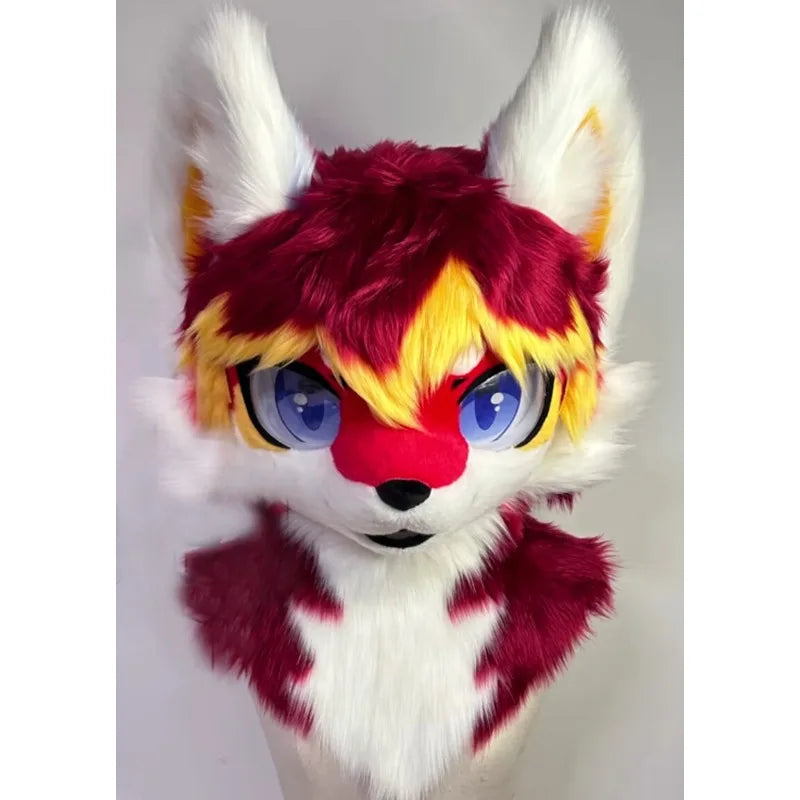 Red  Long fur Fox Fursuit (head)
