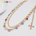 LENNIK Punk Hip Hop Style Rhinestone Cross Pants Chain