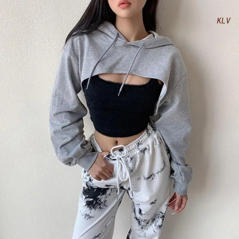 Long Sleeve Cropped Hoodie