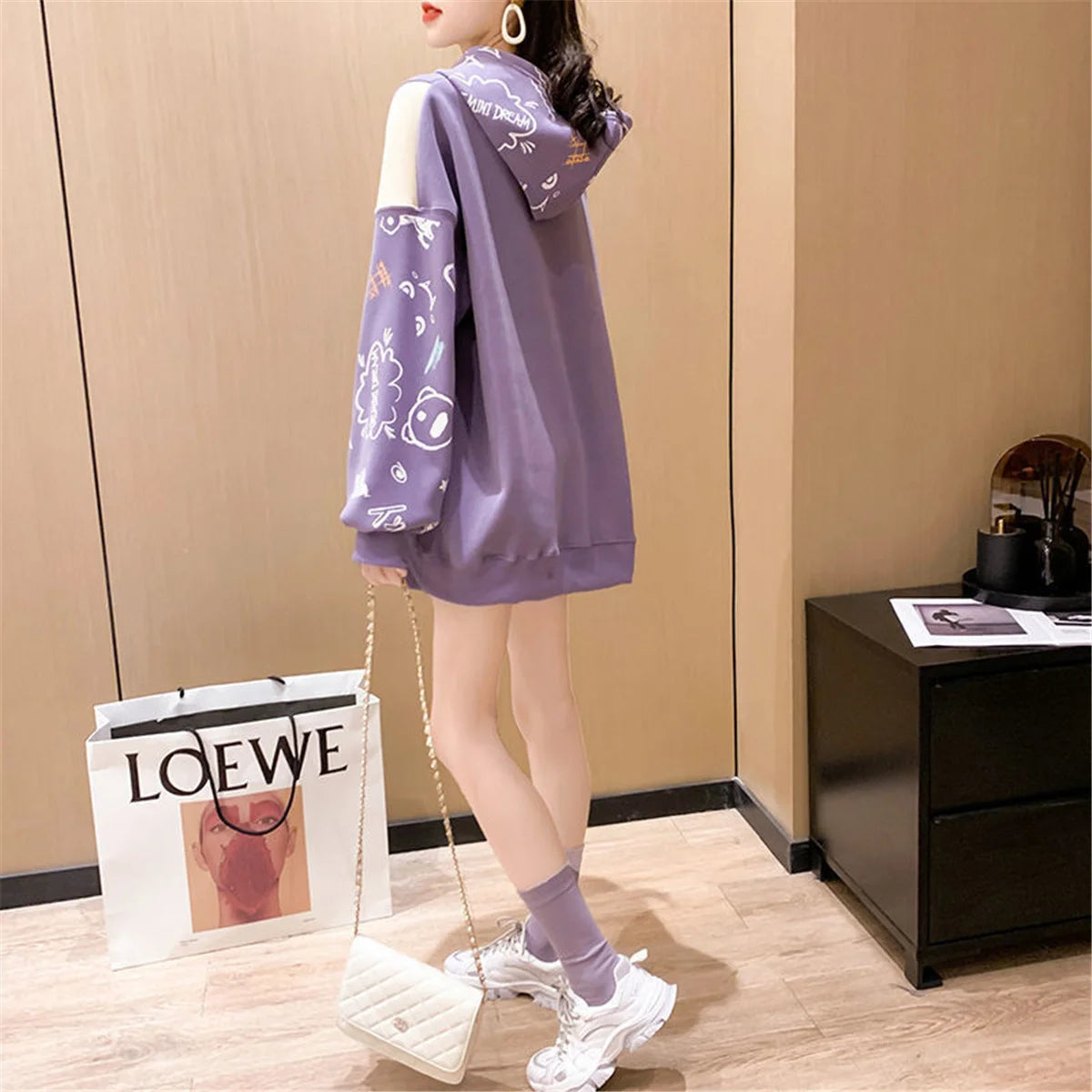Casual  Print Hoodie
